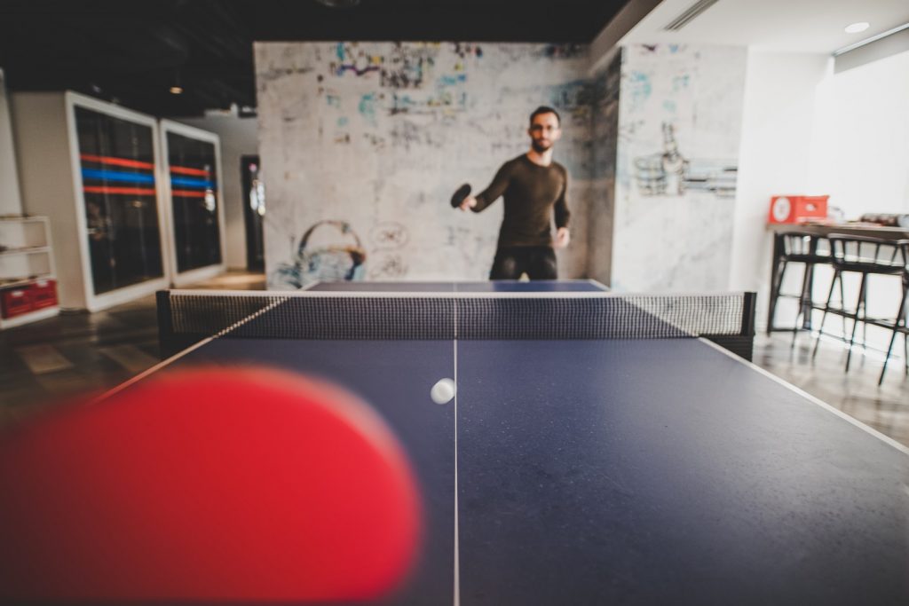 man playing pingpong