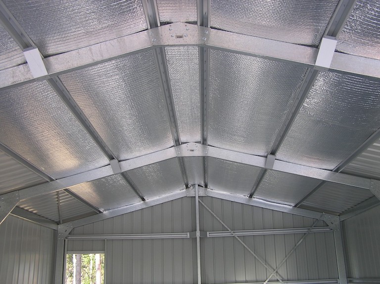 reflective insulative foil in steel pre-fab building