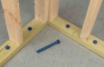 Frame using blue tapcon anchor