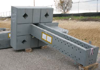 Shear lug with large box shaped configuration