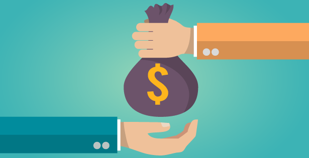 A bag of dollar in two hands