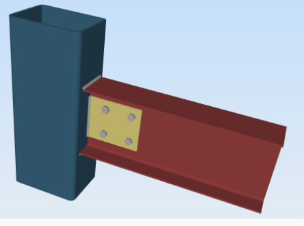 Directly welded moment connection with shear plate for additional support