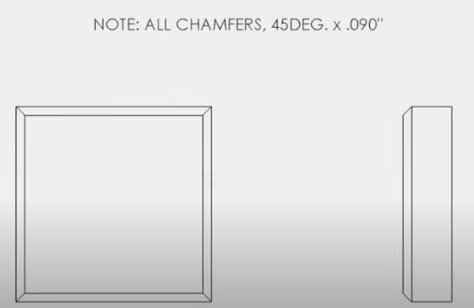 Chamfer callout using general note