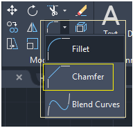 Fillet drop-down menu