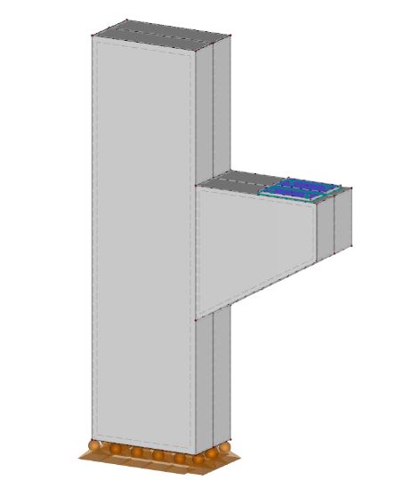 Concrete corbel protruding from a column
