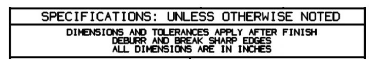 Edge break as a note in the general tolerance block
